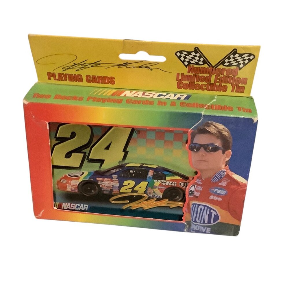 Vtg 1999 Jeff Gordon NASCAR Limited Edition Collectible Tin Playing Cards Set‎